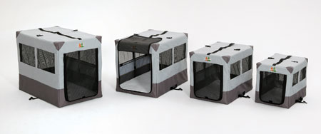 Array of Four Sizes of Canine Camper Sportable Crates