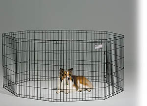 Midwest 552-30 Black E-Coat Exercise Pen - Eight x 30\u0026quot;H x 24\u0026quot;W Panels