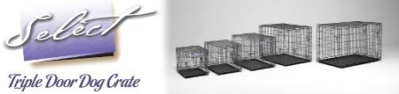 Midwest Select Dog Crate Logo and Array of Five Crates